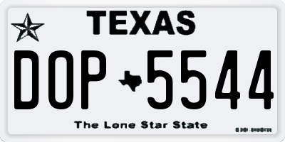 TX license plate DOP5544