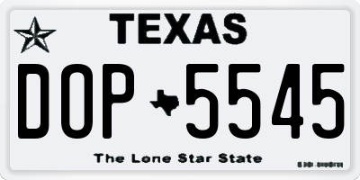 TX license plate DOP5545