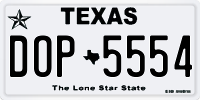 TX license plate DOP5554