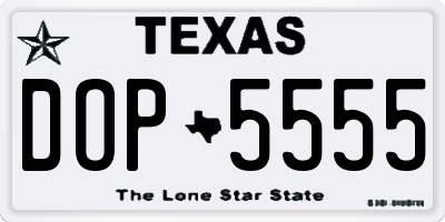 TX license plate DOP5555