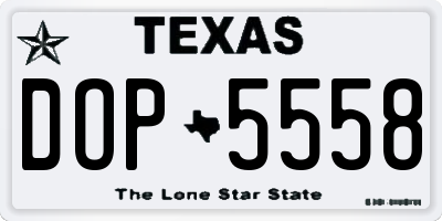 TX license plate DOP5558