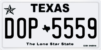 TX license plate DOP5559