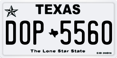 TX license plate DOP5560