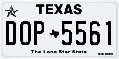 TX license plate DOP5561