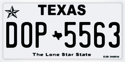 TX license plate DOP5563