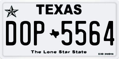 TX license plate DOP5564
