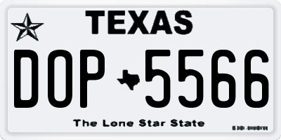 TX license plate DOP5566