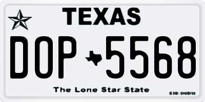 TX license plate DOP5568