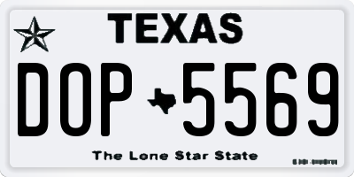 TX license plate DOP5569