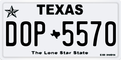 TX license plate DOP5570