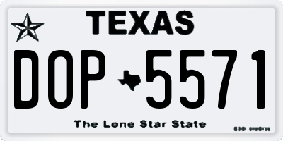TX license plate DOP5571