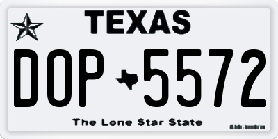 TX license plate DOP5572