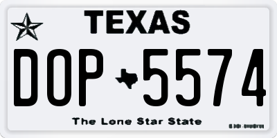 TX license plate DOP5574