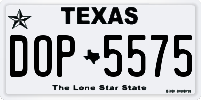 TX license plate DOP5575