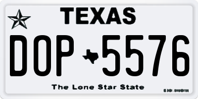 TX license plate DOP5576