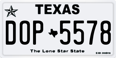 TX license plate DOP5578