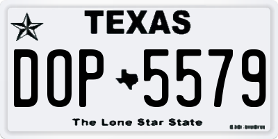 TX license plate DOP5579