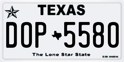 TX license plate DOP5580