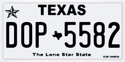 TX license plate DOP5582