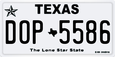 TX license plate DOP5586