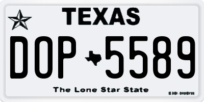 TX license plate DOP5589