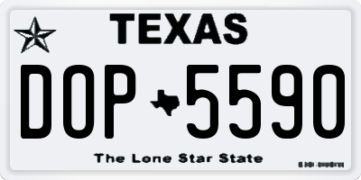 TX license plate DOP5590