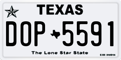 TX license plate DOP5591