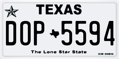 TX license plate DOP5594