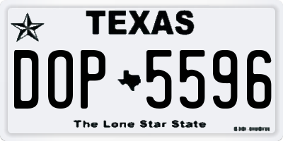 TX license plate DOP5596