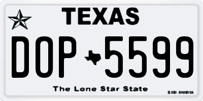 TX license plate DOP5599