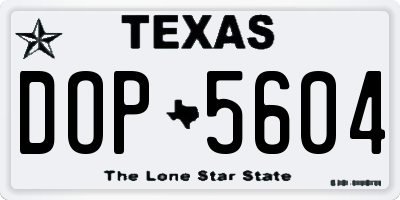 TX license plate DOP5604