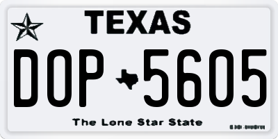 TX license plate DOP5605