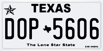 TX license plate DOP5606