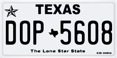 TX license plate DOP5608
