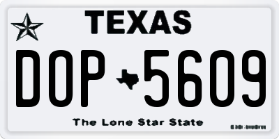 TX license plate DOP5609