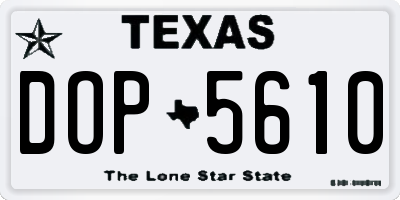 TX license plate DOP5610