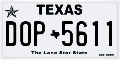 TX license plate DOP5611