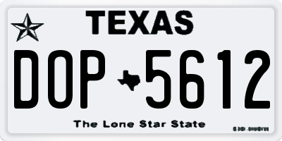 TX license plate DOP5612