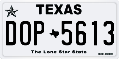 TX license plate DOP5613