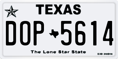 TX license plate DOP5614
