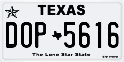 TX license plate DOP5616