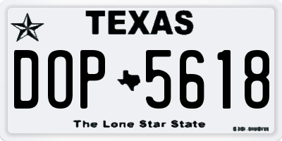 TX license plate DOP5618
