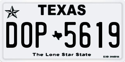 TX license plate DOP5619