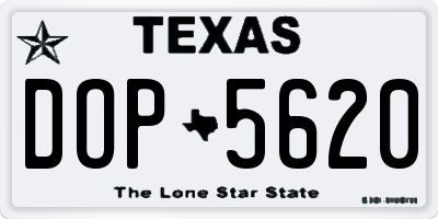 TX license plate DOP5620
