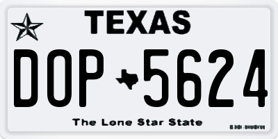 TX license plate DOP5624