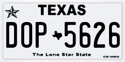 TX license plate DOP5626