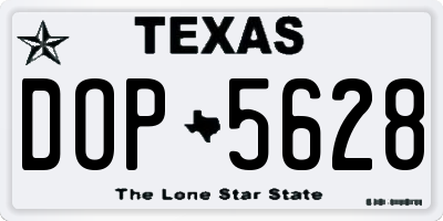 TX license plate DOP5628