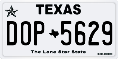 TX license plate DOP5629