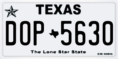 TX license plate DOP5630