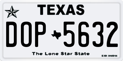 TX license plate DOP5632